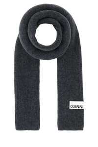 가니 Grey stretch alpaca blend scarf  / A4933 490