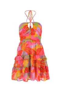 FARM Multicolor viscose mini dress / 303931 R2317