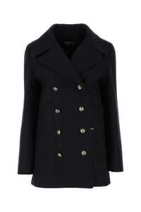 SAINT JAMES Navy blue wool Voilure coat / 474 NAVY