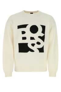 BOSS Ivory wool blend sweater / 50477350 100