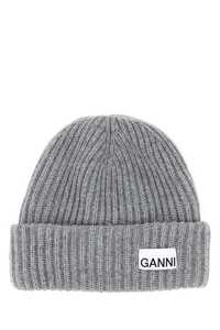 가니 Grey wool blend beanie hat  / A4429 921