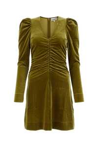 가니 Olive green velvet mini dress / T3711 775