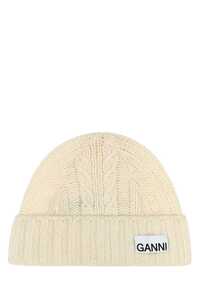 가니 Ivory wool blend beanie hat / A5111 135