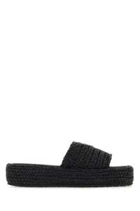 프라다 Black raffia slippers / 1XZ761F03570N F0002