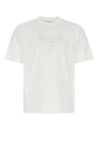 프라다 White cotton t-shirt / UJN815S2211052 F0009