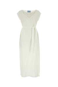 프라다 Ivory linen dress / P3J87RS231129N F0009