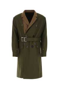 사카이 Olive green felt trench coat / 2202883M 501