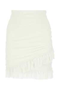 발망 White crepe mini skirt  / YF0LB655SB08 0KA