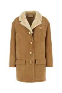 프라다 Camel shearling coat / 56A120S23213G8 F0BH2