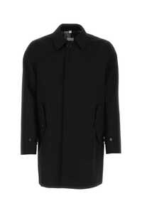 버버리 Black gabardine overcoat / 8064299 A1189