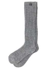 가니 Melange grey wool socks / A5297 523