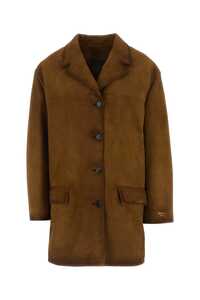 프라다 Brown suede coat / 56A119S2321V97 F0005