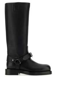 버버리 Black leather saddle boots  / 8075379 A1189