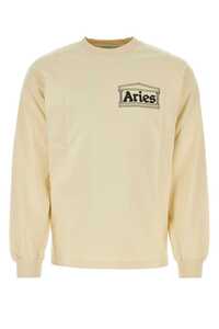ARIES Cream cotton t-shirt / COAR66600 ALABASTER