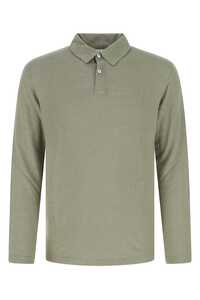 HARTFORD Sage green linen polo shirt / AX86309 06