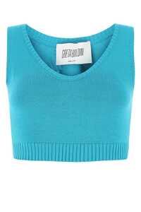 GRETA BOLDINI Turquoise cotton top  / MARMO 641