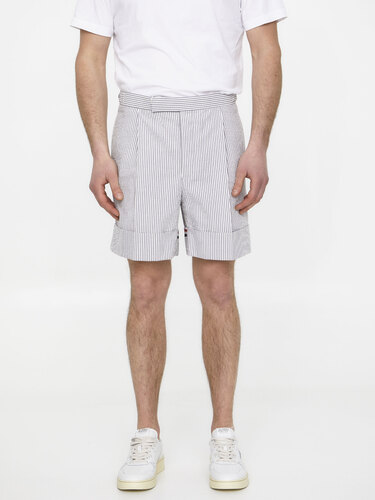 톰브라운 Cotton seersucker shorts MTC176E
