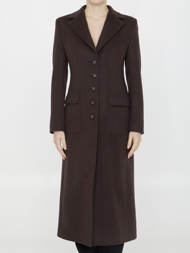 DOLCE&amp;GABBANA Long coat in wool and cashmere F0C1WT