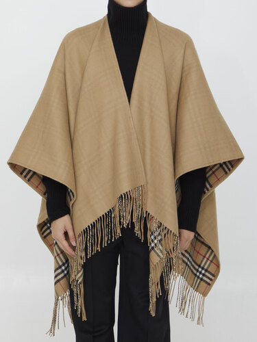 BURBERRY Reversible cape in Check wool 8071673