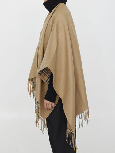 BURBERRY Reversible cape in Check wool 8071673