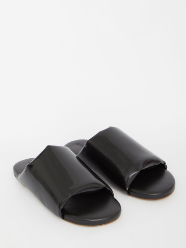 BOTTEGA VENETA Black leather slides 730289