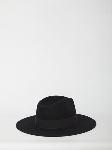 CELINE Triomphe Fedora hat in felt black 2AUR9855D