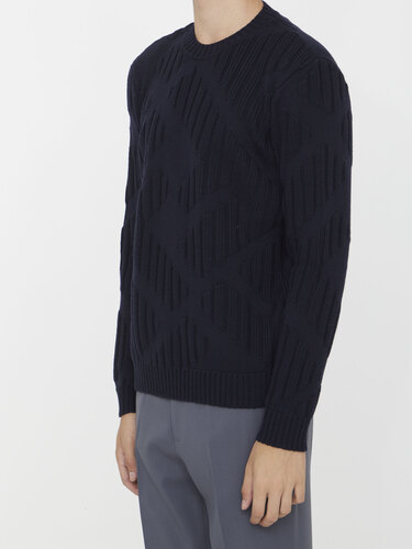 펜디 Blue wool jumper FZX189