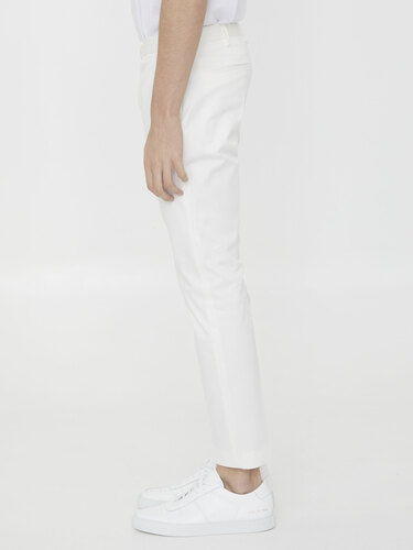 PT TORINO White cotton trousers COASX0Z00FWD