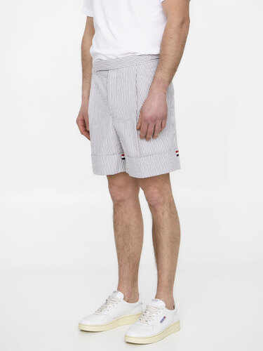 톰브라운 Cotton seersucker shorts MTC176E