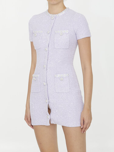 셀프포트 Mini dress with crystal buttons PF23107SL