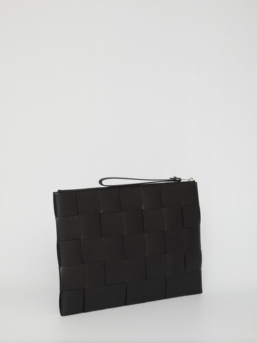 BOTTEGA VENETA Black leather pouch 649616