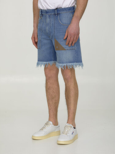 펜디 Blue denim bermuda shorts FLP307
