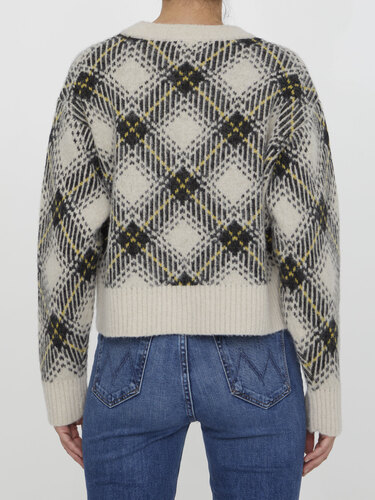 가니 Check wool sweater K2008