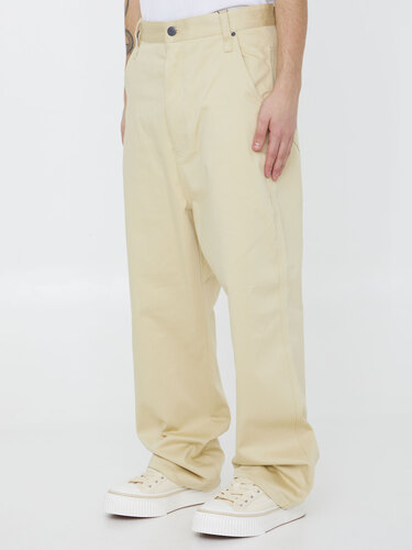 아미리 Beige cotton trousers HTR102.CO0009