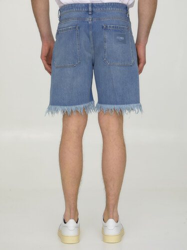 펜디 Blue denim bermuda shorts FLP307