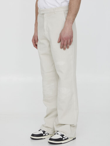 아미리 Cream-colored denim jeans PS23MAW033