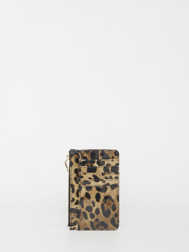 DOLCE&amp;GABBANA Leopard-print leather cardholder BI1261