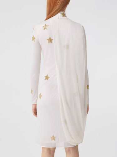 버버리 Silk viscose dress with gold stars 8046714
