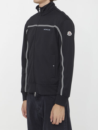 몽클레르 그레노블 Black nylon zip-up sweatshirt 8G00007