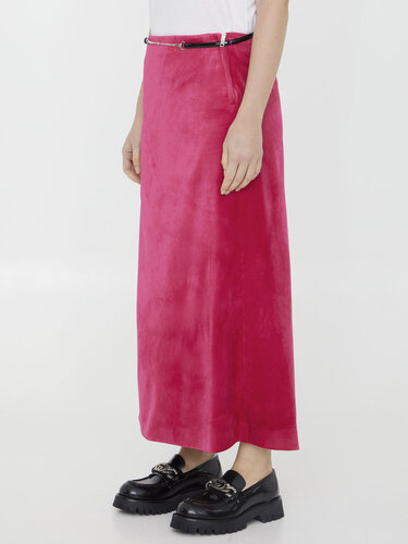 구찌 Velvet skirt with belt 759796