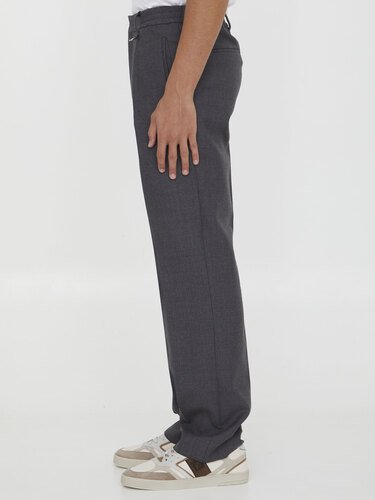 펜디 Grey wool trousers FB0895