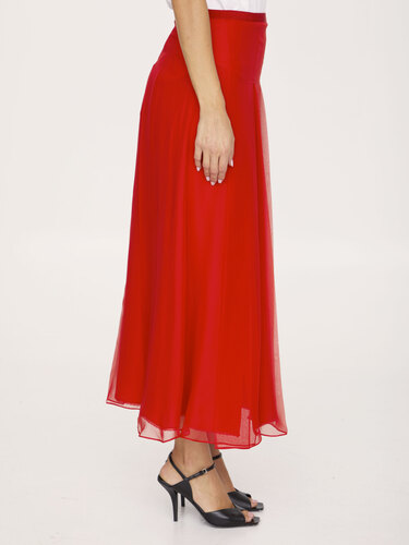 구찌 Red silk skirt 715916