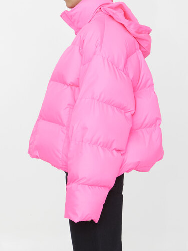 발렌시아가 Neon pink nylon puffer jacket 766612