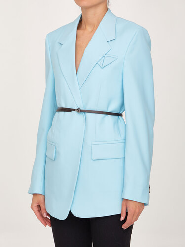 보테가베네타 Oversized light-blue jacket 708835