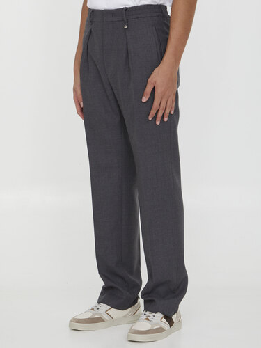 펜디 Grey wool trousers FB0895