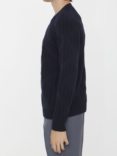 펜디 Blue wool jumper FZX189