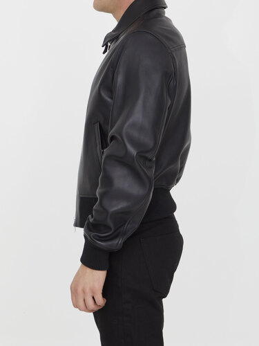 아미리 Black leather jacket UJK008