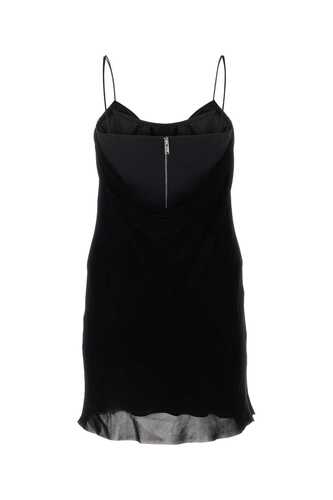 DION LEE Black velvet mini dress / A9852P22 BLACK