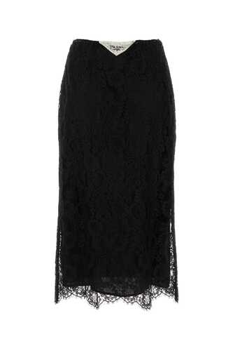프라다 Black lace skirt / P192VS23113B0 F0002
