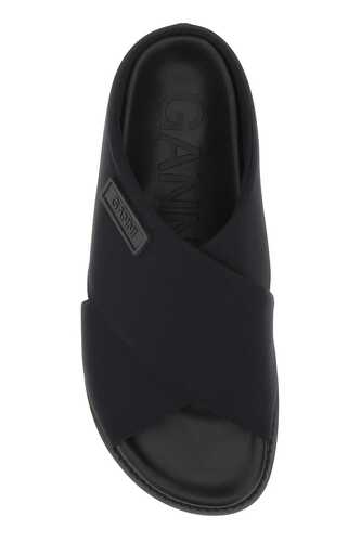 가니 Black fabric slippers  / S1965 099